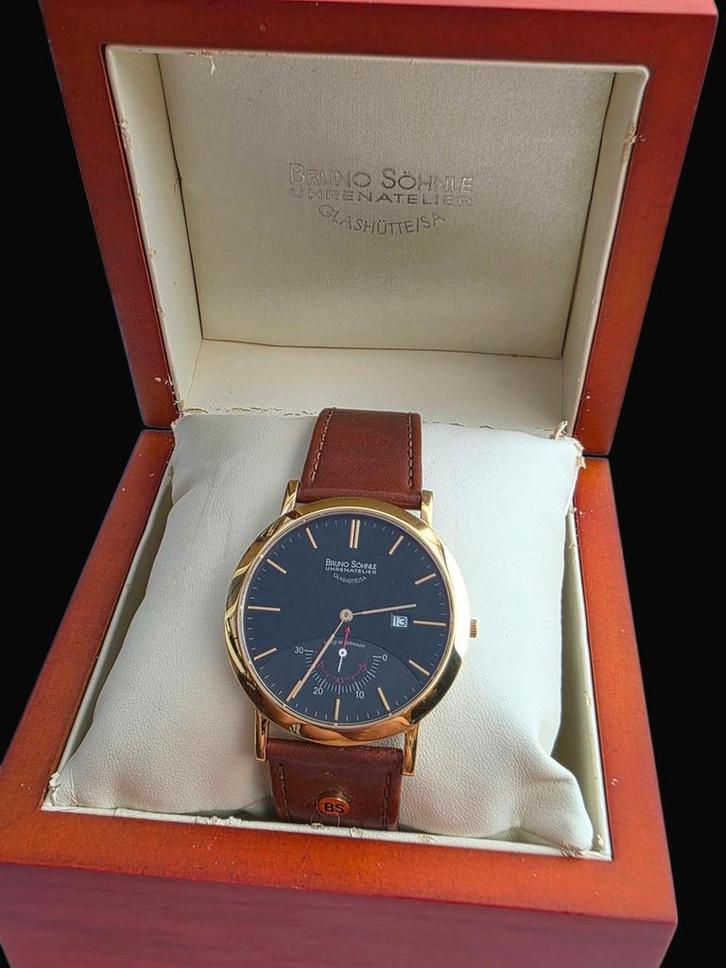 Bruno Söhnle Glashütte Design Heren Horloge, Sieraden, Tassen en Uiterlijk, Sporthorloges, Zo goed als nieuw, Android, Zwart, Verzenden
