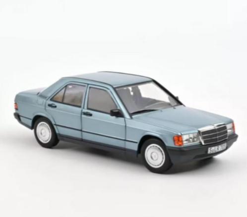 Mercedes Benz 190 E 1984 Blauw met. schaal 1:18 NOREV 183828, Hobby en Vrije tijd, Modelauto's | 1:18, Nieuw, Auto, Norev, Verzenden