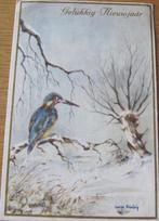 Gelukkig nieuwjaar - ijsvogel op tak, 1940 tot 1960, Gelopen, Overige thema's, Verzenden