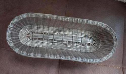 Verzilverde gevlochten brocante stokbrood / broodmand., Antiek en Kunst, Antiek | Keukenbenodigdheden, Ophalen of Verzenden
