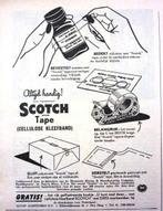7 vintage advertenties reclames 3M Scotch tape plakband 54-6, Ophalen of Verzenden, Gebruikt, Overige typen