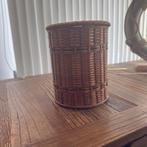 Rieten prullenbakje met zinken binennbak uit 1935, Huis en Inrichting, Ophalen of Verzenden, Gebruikt, Rechthoekig, Riet