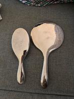 Verzilverde Spiegel en Borstel Set, Antiek en Kunst, Ophalen of Verzenden