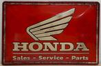 Honda sales service parts relief reclamebord van metaal, Verzamelen, Nieuw, Ophalen of Verzenden