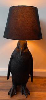 Staande zwarte pinguïn lamp met lampenkap +/- 70cm hoog, Ophalen of Verzenden
