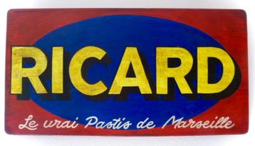 Handgeschilderd Frans bord Ricard/Pastis/vintage/reclame beschikbaar voor biedingen