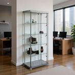 Vitrinekast glas rechthoekig glasvitrine met slot, Huis en Inrichting, Met deur(en), Verzenden, Nieuw, 50 tot 100 cm