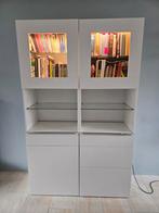 Witte buffetkast (BESTA) met verlichting en lades, Ophalen, Overige materialen, Gebruikt, Modern