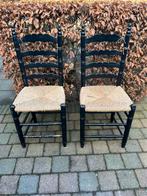 2 oude boeren stoeltjes brocant landelijk, Ophalen, Gebruikt, Twee, Zwart