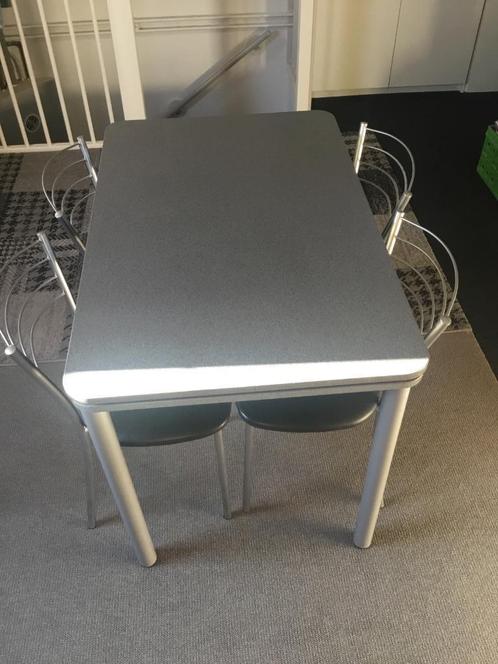 Tafel en 4 stoelen, Huis en Inrichting, Tafels | Eettafels, Zo goed als nieuw, 50 tot 100 cm, 150 tot 200 cm, Vier personen, Overige vormen