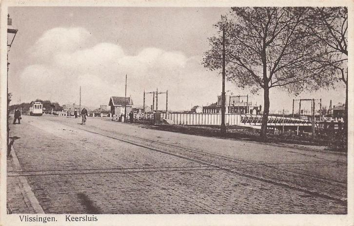 JM023 Vlissingen Keersluis 1928, Verzamelen, Ansichtkaarten | Nederland, Gelopen, Zeeland, 1920 tot 1940, Verzenden