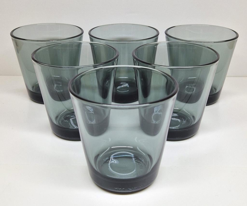 6 Vintage Iittala Kartio drinkglazen, design Kaj Franck., Glas of Glazen, Ophalen of Verzenden, Overige stijlen, Glas