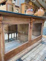 Stoere landelijke balie toonbank vitrine met zwart bovenblad, Ophalen