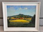 Schilderij Frankrijk landschap berg weiland dorp, Antiek en Kunst, Kunst | Schilderijen | Klassiek, Ophalen of Verzenden