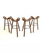 Set van 4 vintage ‘Marbella’ barkrukken ‘60, Met voetsteun, 60 tot 90 cm, Ophalen of Verzenden, Zo goed als nieuw