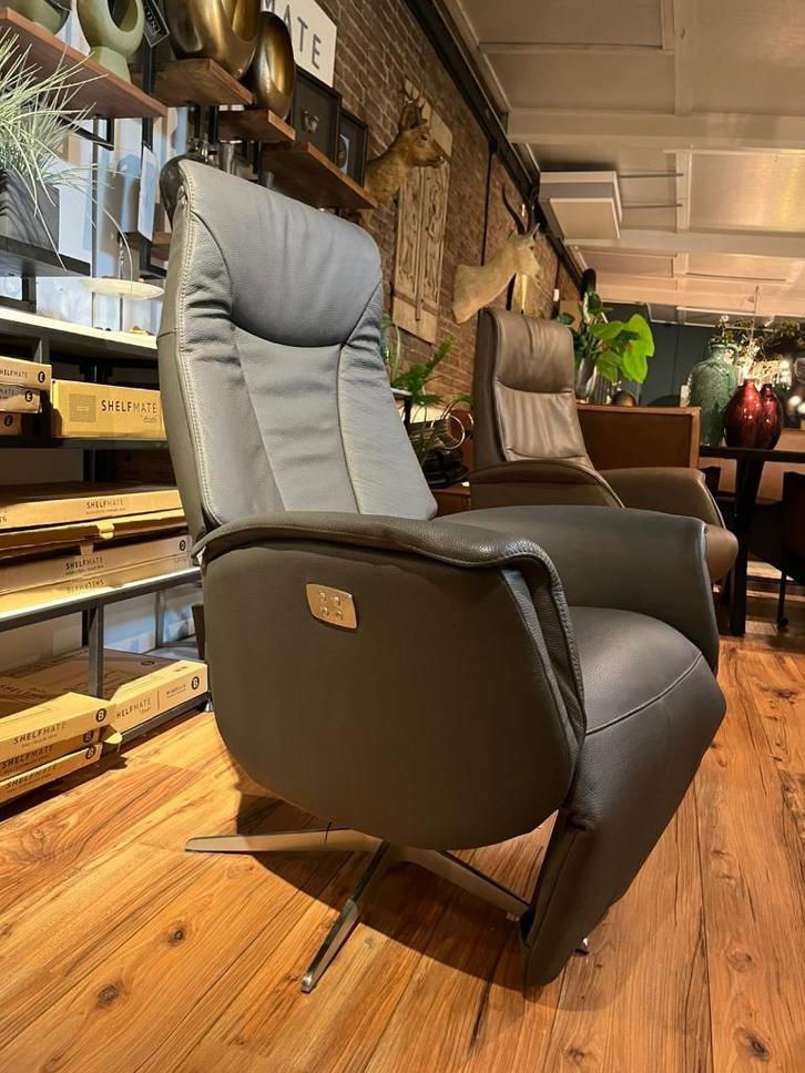 Relaxfauteuil Max Hjort Knudsen, Huis en Inrichting, Fauteuils, Zo goed als nieuw, Leer, 50 tot 75 cm, 75 tot 100 cm, Ophalen