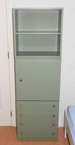 Retro wandkast ladenkast boekenkast groen met deur & lades, Ophalen, Huis en Inrichting