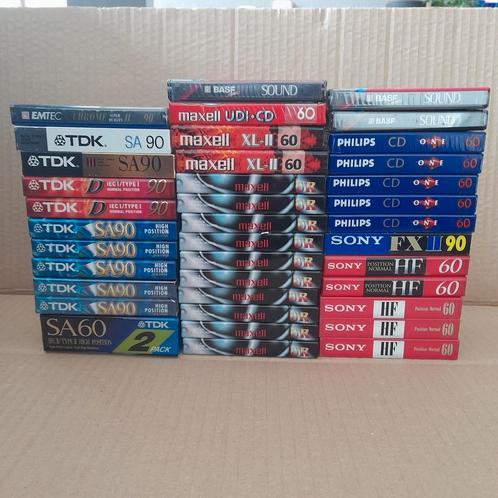 41 cassettebandjes onbespeeld in seal TDK Maxell Sony ......, Cd's en Dvd's, Cassettebandjes, Zo goed als nieuw, Onbespeeld, Overige genres