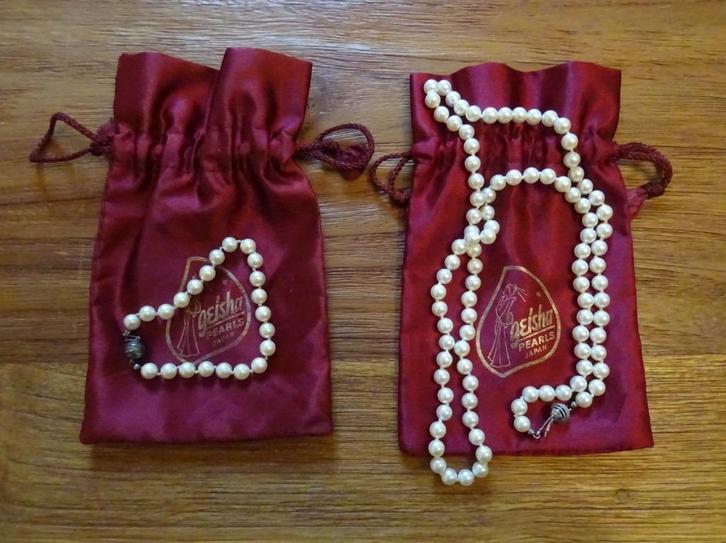 Oude Parel Geisha Japan., Sieraden, Tassen en Uiterlijk, Antieke sieraden, Ketting, Overige materialen, Ophalen of Verzenden