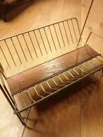 VINTAGE JAREN 60 TIJDSCHRIFTEN REK HOUT/METAAL 48X40X28 CM, Ophalen of Verzenden