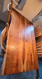 Eethoek, acacia massief houten tafel incl. eiken stoelen,, Huis en Inrichting, Tafels | Eettafels, Ophalen, Eikenhout, 100 tot 150 cm