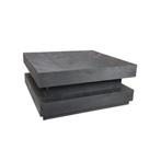 Luxe Black Oak Hamburger 100x100cm Salontafel Visgraat NIEUW, Info@oosterbaanwonen.nl, Nieuw, Venus 31 8448 CE Heerenveen, Minder dan 50 cm