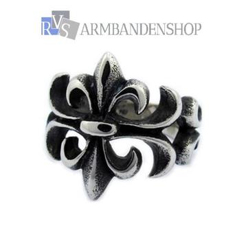 RVS floral ring bloemen dames ring gothic franse lelie ring beschikbaar voor biedingen