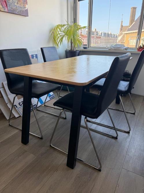 6 eetkamerstoelen (zwart), Huis en Inrichting, Stoelen, Zo goed als nieuw, Vijf, Zes of meer stoelen, Overige materialen, Zwart