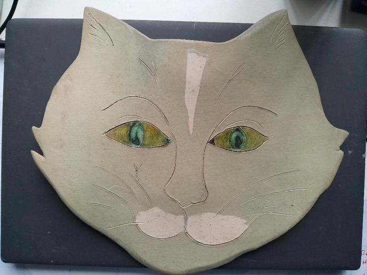 Keramieke kattenkop nr 6, Antiek en Kunst, Antiek | Keramiek en Aardewerk, Ophalen of Verzenden