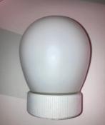 Vintage plafondlamp met porselein voet, Ophalen of Verzenden, Gebruikt, Glas