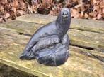 mooie handgemaakte beeld speksteen zeehond met jong, Verzamelen, Beelden en Beeldjes, Ophalen of Verzenden, Zo goed als nieuw