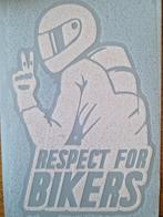 autosticker respect for bikers wit 15cm, Ophalen of Verzenden