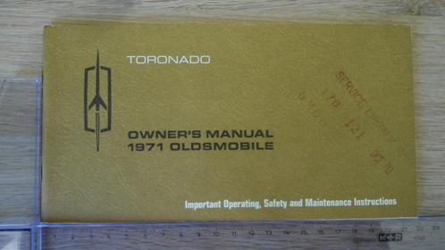 1971 Oldsmobile Toronado. First edition, Owner's Manual., Auto diversen, Handleidingen en Instructieboekjes, Verzenden