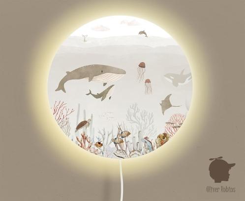Ronde Wandlamp Zee Bruin 35 cm (Ø) Oliver Robins, Kinderen en Baby's, Kinderkamer | Inrichting en Decoratie, Nieuw, Lamp, Ophalen of Verzenden