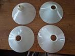 Vier glazen lampenkapjes, Huis en Inrichting, Lampen | Lampenkappen, Ophalen, Gebruikt, 25 tot 50 cm, Rond