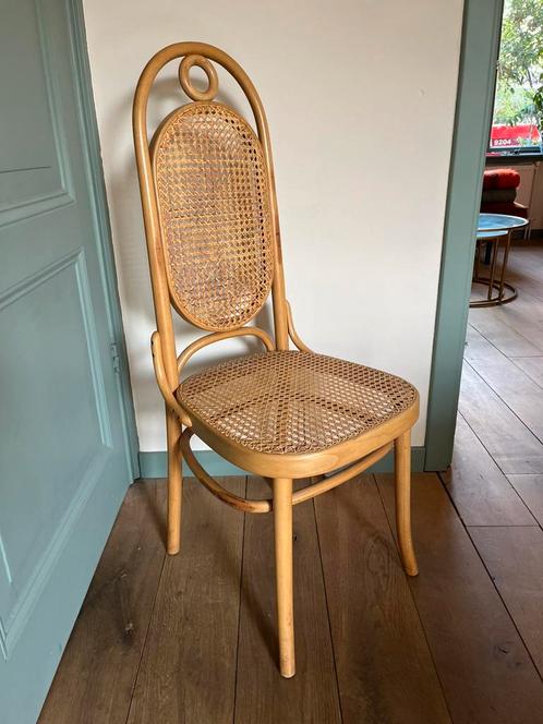 Hoge vintage bentwood Thonet-stijl stoel”Lange Jan/Long John, Huis en Inrichting, Stoelen, Zo goed als nieuw, Eén, Hout, Bruin