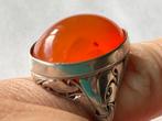 Zilveren ring Baltische barnsteen., Sieraden, Tassen en Uiterlijk, Ringen, Gebruikt, 20 of groter, Verzenden, Dame
