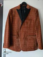 Bruin colbert met zwarte revers - Maat L/XL, Kleding | Heren, Ophalen, WE, Bruin, Maat 56/58 (XL)