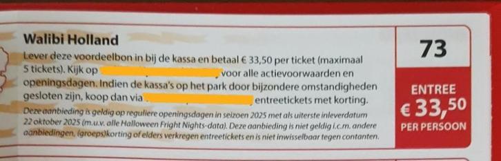 Walibi Holland  kortingsbon, Tickets en Kaartjes, Recreatie | Pretparken en Attractieparken, Drie personen of meer, Kortingskaart