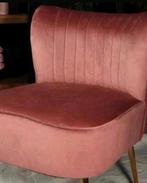 Roze velvet fauteuil/stoel, Eenpersoons, Nieuw, 75 tot 100 cm, Ophalen of Verzenden