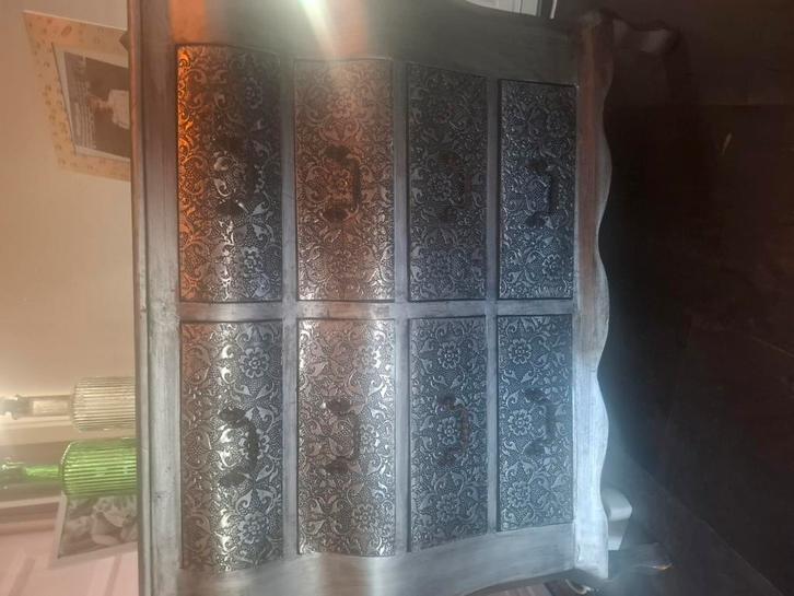 2 buik ladenkasten,  zilver, Huis en Inrichting, Kasten | Ladekasten, Gebruikt, Minder dan 100 cm, 25 tot 50 cm, Ophalen