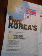 kaart van Noord en Zuid Korea, 2000 tot heden, Wereld, National Geographic, Ophalen of Verzenden