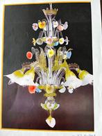 Venetiaanse kroonluchter Muranoglas 2x identiek, Ophalen, Gebruikt, Glas, Italiaans vintage Murano