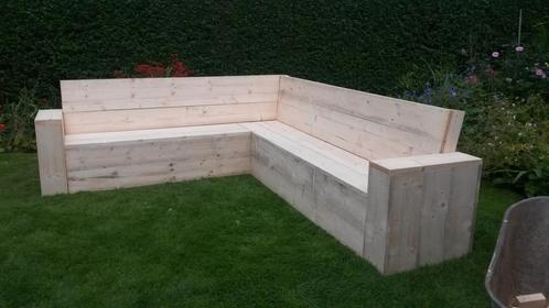 Hoekbank steigerhout, Tuin en Terras, Tuinsets en Loungesets, Nieuw, Steigerhout, Ophalen of Verzenden