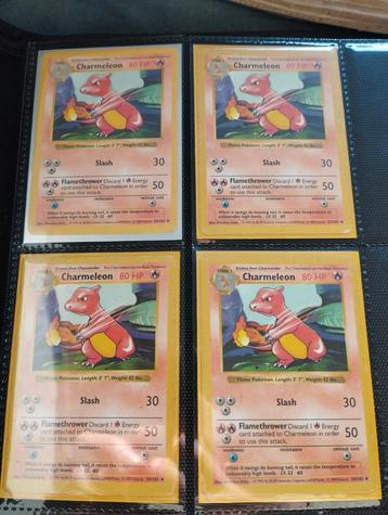 4x Shadowless Charmeleon Pokemon kaarten Base set beschikbaar voor biedingen