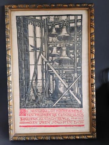 Houtsnede Amersfoort Victor van Schoonhoven van Beurden beschikbaar voor biedingen
