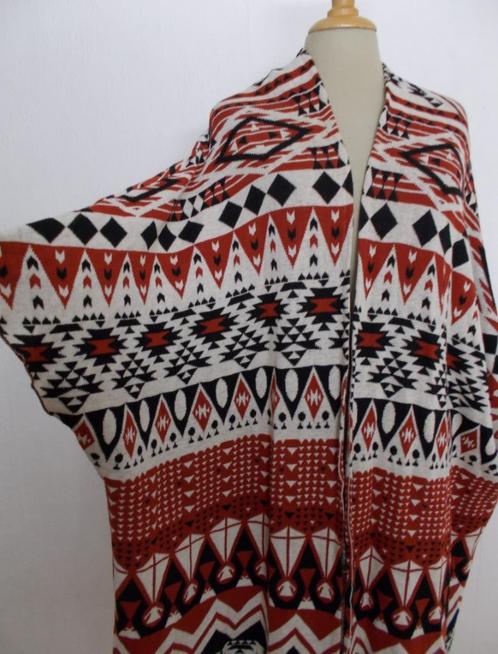 Peru/Inca look katoenen poncho/vest! L/XL, Kleding | Dames, Truien en Vesten, Zo goed als nieuw, Maat 46/48 (XL) of groter, Beige
