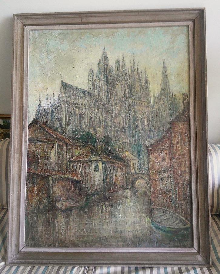 's Hertogenbosch met baseliek - Jan Wingen (1874-1956), Antiek en Kunst, Kunst | Schilderijen | Klassiek, Ophalen
