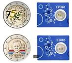 2 x 2 euro Luxemburg 2025 Coincards - Shuman en Henri KLEUR, Ophalen of Verzenden, Luxemburg, Overige waardes