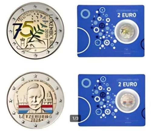 2 x 2 euro Luxemburg 2025 Coincards - Shuman en Henri KLEUR, Postzegels en Munten, Munten | Europa | Euromunten, Overige waardes